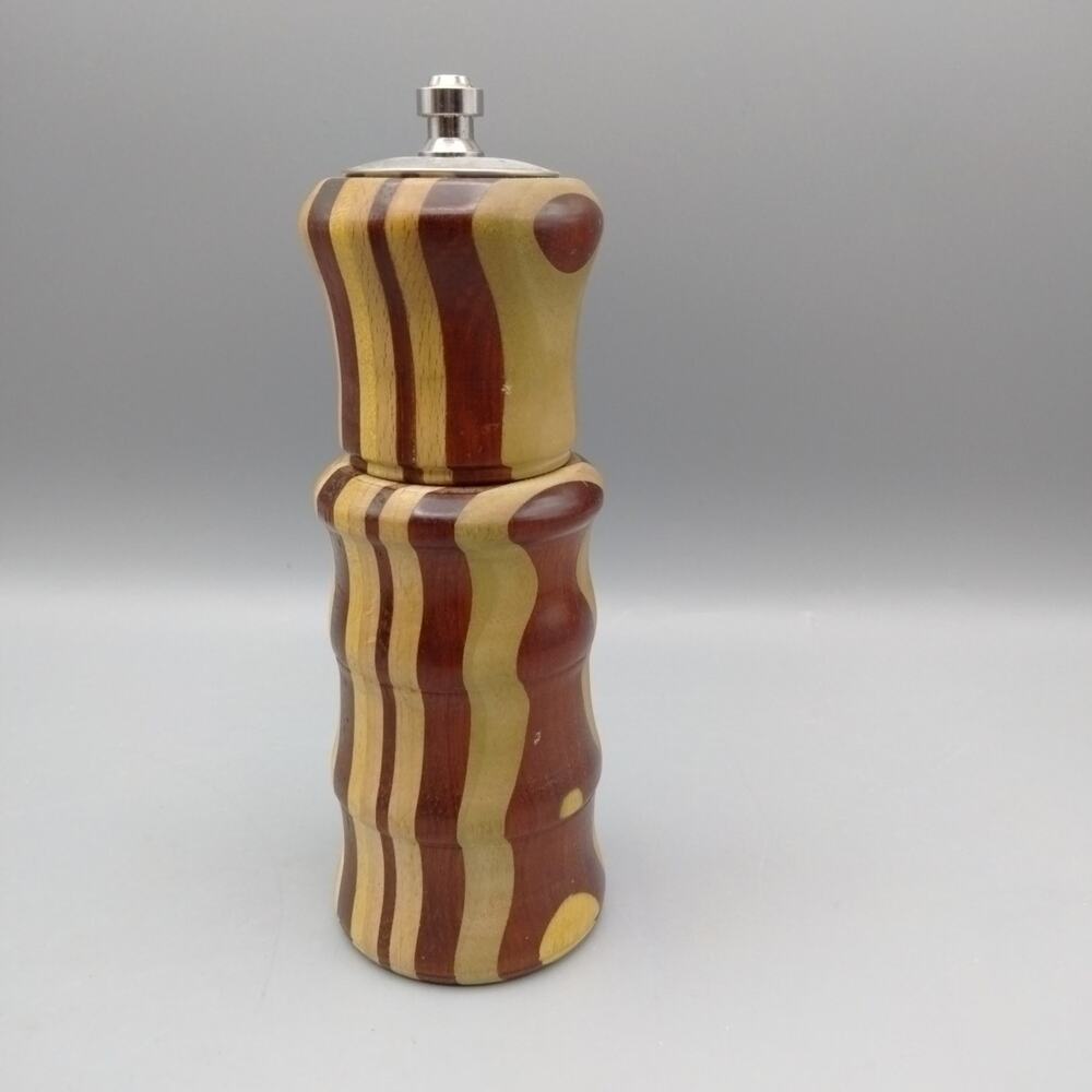 Hand-Carved Wood Pepper Mill Primitive Rustic Farmhouse Decor